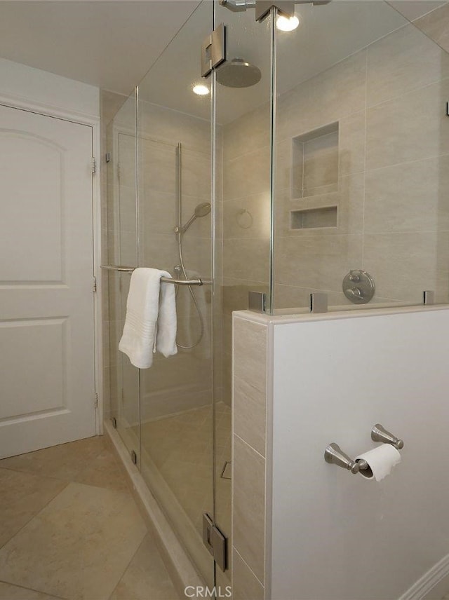 3226 Corinna Dr, Rancho Palos Verdes, CA 90275 - bathroom featuring a shower stall and tile patterned flooring