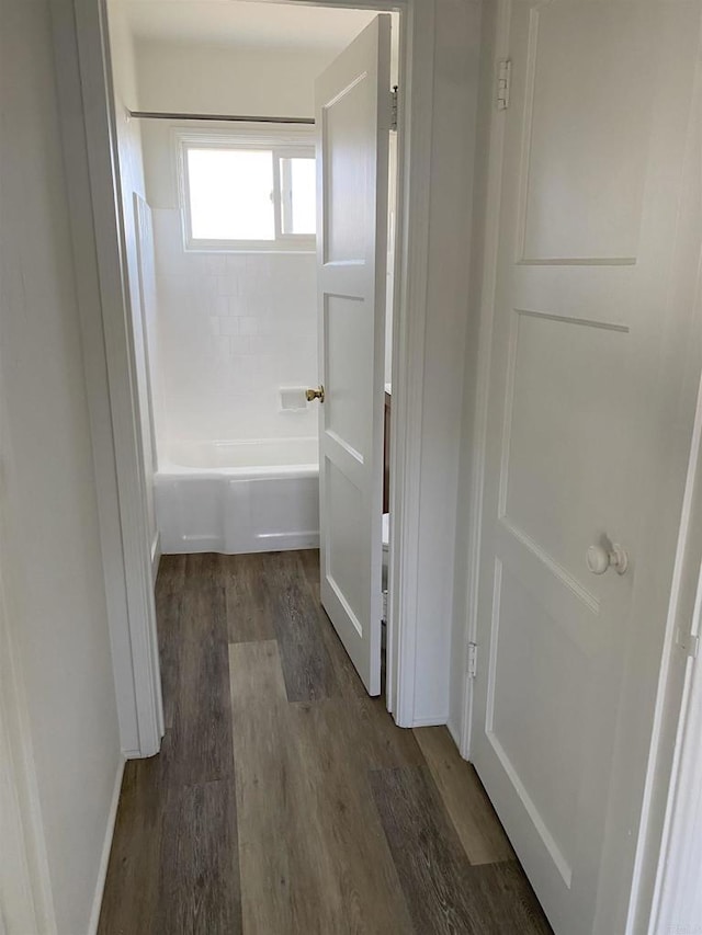 481848321/2 Palm Ave, La Mesa, CA 91942 - hallway with dark wood-style flooring