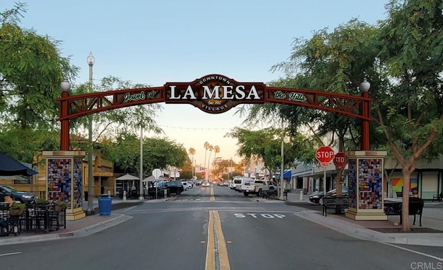 481848321/2 Palm Ave, La Mesa, CA 91942 - view of asphalt street with street lights, traffic signs, sidewalks, and curbs