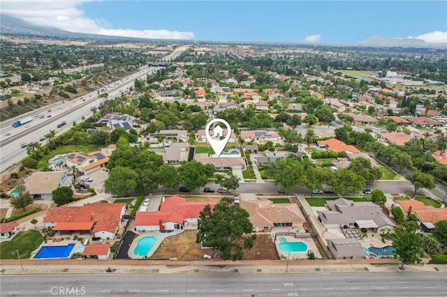 1926 N Vallejo Way, Upland, CA 91784 - aerial perspective of suburban area featuring a pool area