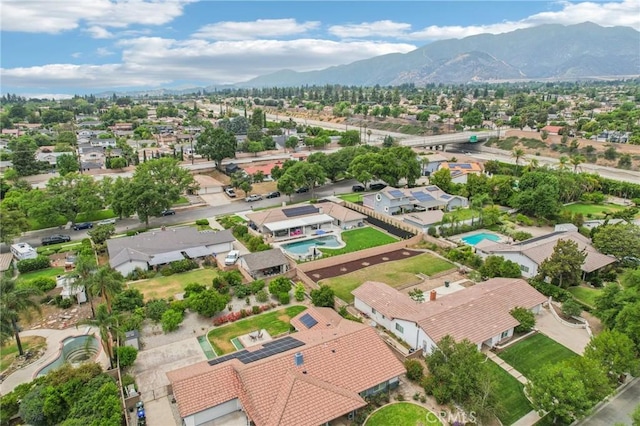 1926 N Vallejo Way, Upland, CA 91784 - aerial view of residential area with mountains and a pool
