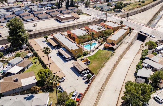4810 N Vincent Ave, Covina, CA 91722 - aerial view of residential area featuring a pool area