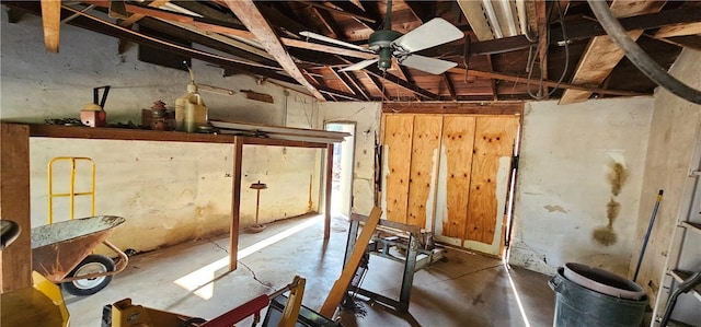 5319 Durfee Ave, El Monte, CA 91732 - misc room with concrete flooring and a ceiling fan