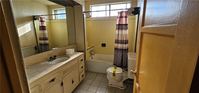 5319 Durfee Ave, El Monte, CA 91732 - bathroom featuring tile patterned floors, vanity, toilet, and shower / bath combo