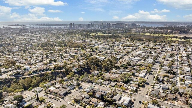 2211 Bancroft St, San Diego, CA 92104 - aerial view of property and surrounding area featuring a notable bridge and a nearby body of water