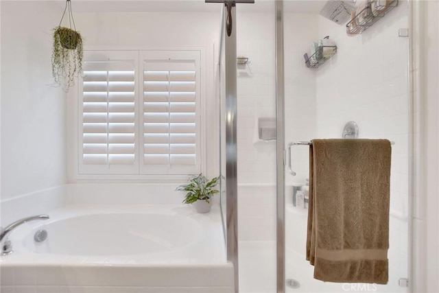 18026 Crabapple Ct, San Bernardino, CA 92407 - full bathroom featuring a shower stall and a garden tub