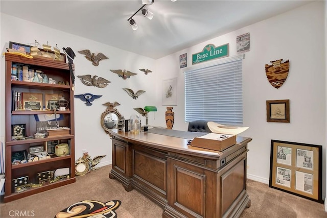 18026 Crabapple Ct, San Bernardino, CA 92407 - office space featuring light carpet and rail lighting