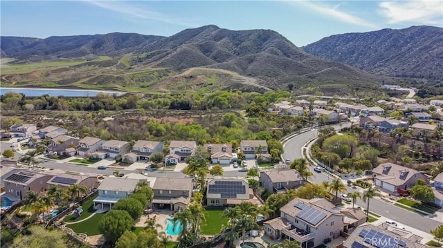 38260 Willow Ct, Murrieta, CA 92562 - aerial view of property's location with nearby suburban area and a water and mountain view