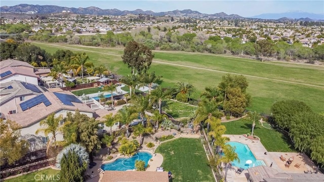 38260 Willow Ct, Murrieta, CA 92562 - aerial perspective of suburban area featuring a pool and a mountainous background