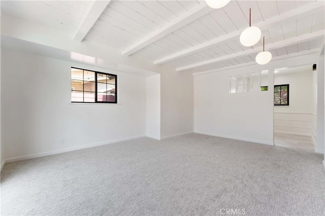 1315 E Wingate St, Covina, CA 91724 - carpeted empty room featuring a wood ceiling with exposed beams