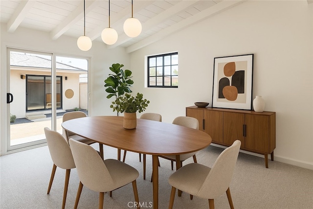 1315 E Wingate St, Covina, CA 91724 - dining room featuring light colored carpet and wooden ceiling