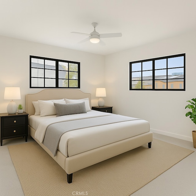 1315 E Wingate St, Covina, CA 91724 - carpeted bedroom with multiple windows and ceiling fan