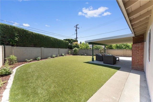 5332 Huntley Ave, Garden Grove, CA 92845 - fenced backyard featuring a patio and an outdoor living space