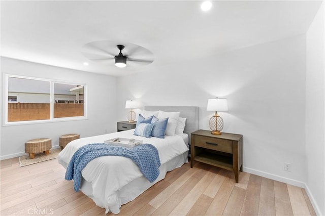 5332 Huntley Ave, Garden Grove, CA 92845 - bedroom with light wood-type flooring, recessed lighting, and ceiling fan