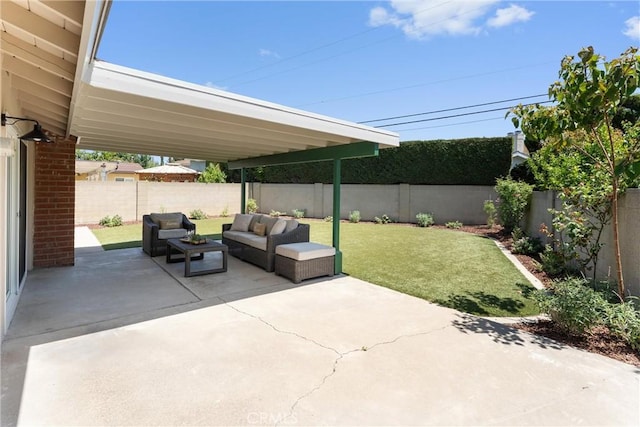 5332 Huntley Ave, Garden Grove, CA 92845 - fenced backyard featuring an outdoor hangout area and a patio area