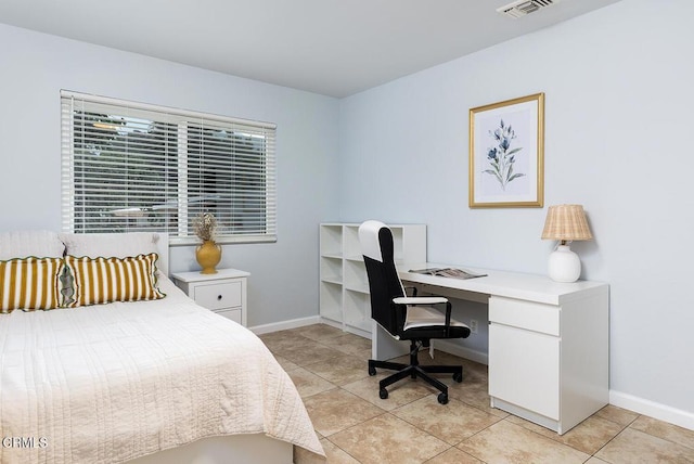277 Aspen Dr, Monrovia, CA 91016 - bedroom with light tile patterned floors, an office area, and baseboards