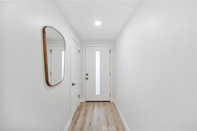 957 N Jasmine Ave, Ontario, CA 91762 - entryway featuring light wood-style floors, baseboards, and recessed lighting