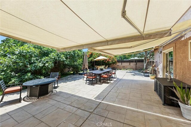 18770 Community St, Northridge, CA 91324 - fenced backyard featuring outdoor dining area and a patio area