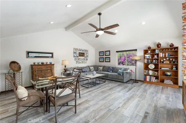 18770 Community St, Northridge, CA 91324 - living area featuring ceiling fan, wood finished floors, and recessed lighting