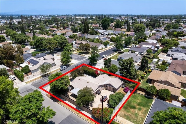 18770 Community St, Northridge, CA 91324 - aerial perspective of suburban area featuring property boundaries highlighted