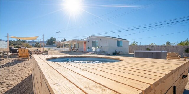 61748 Valley View Cir, Joshua Tree, CA 92252 - view of pool with a hot tub, a swimming pool, and a patio area
