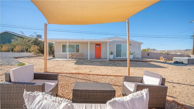 61748 Valley View Cir, Joshua Tree, CA 92252 - view of front facade with a patio and stucco siding