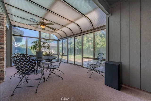2020 Station Ave, Atwater, CA 95301 - sunroom with a ceiling fan and outdoor dining area