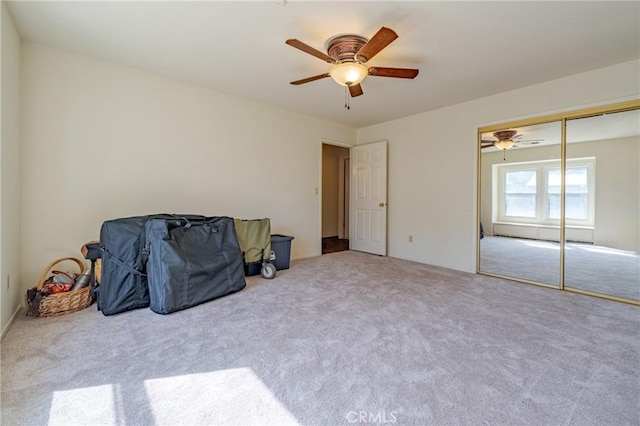 2020 Station Ave, Atwater, CA 95301 - unfurnished bedroom with carpet floors, ceiling fan, and a closet