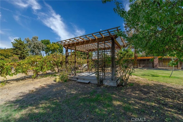2020 Station Ave, Atwater, CA 95301 - view of yard with a pergola and a deck