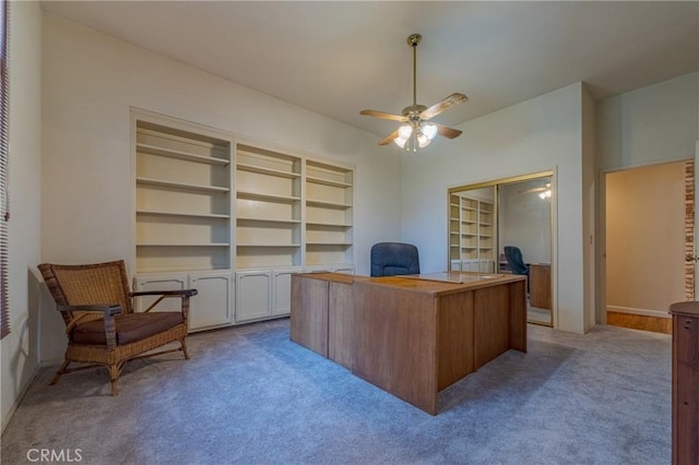 2020 Station Ave, Atwater, CA 95301 - office space featuring carpet flooring, a ceiling fan, built in features, and baseboards
