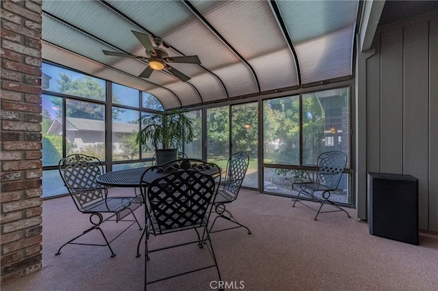 2020 Station Ave, Atwater, CA 95301 - sunroom featuring a ceiling fan, outdoor dining area, and healthy amount of natural light