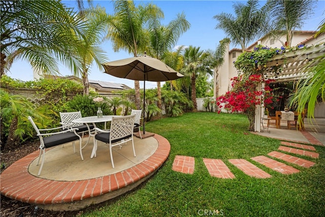 2 Corte Arbertura, San Clemente, CA 92673 - view of yard with a patio, outdoor dining area, and a pergola