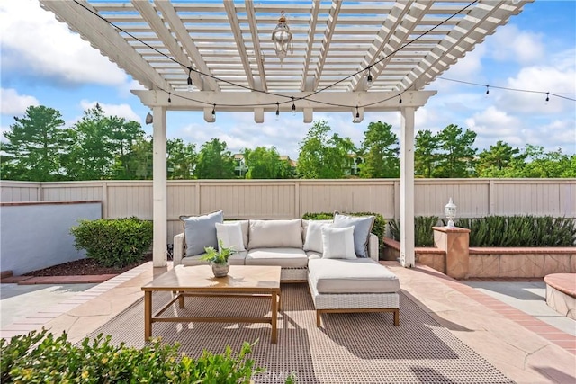 21592 Fernbrook Unit 195, Mission Viejo, CA 92692 - fenced backyard featuring a patio, outdoor lounge area, and a pergola