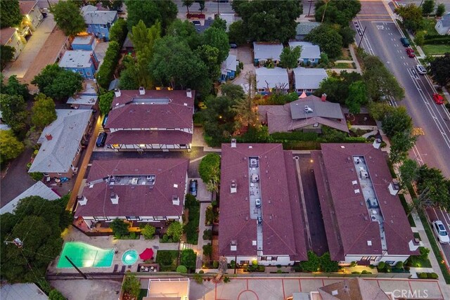 402 El Centro St Unit 13, South Pasadena, CA 91030 - aerial view of property and surrounding area with nearby suburban area