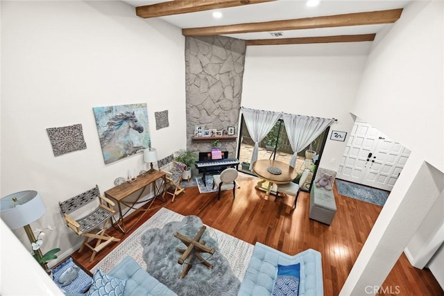 402 El Centro St Unit 13, South Pasadena, CA 91030 - living room featuring wood finished floors and recessed lighting