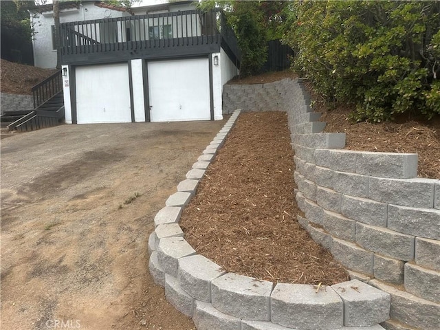4300 Bancroft Dr, La Mesa, CA 91941 - view of yard with a garage and stairs