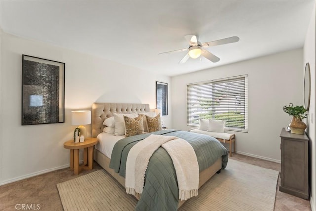 22972 Caminito Linda, Laguna Hills, CA 92653 - bedroom featuring light carpet, baseboards, and a ceiling fan