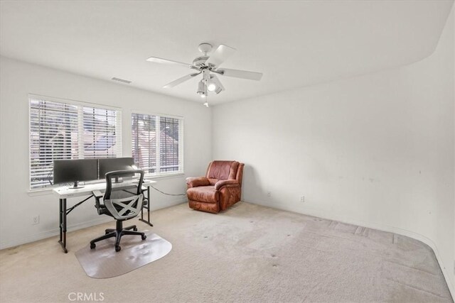 20333 Wynfreed Ln, Porter Ranch, CA 91326 - office area featuring carpet floors and ceiling fan