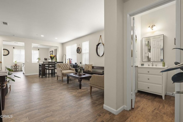 371 Huerta St, Oxnard, CA 93030 - living room featuring wood finished floors and recessed lighting