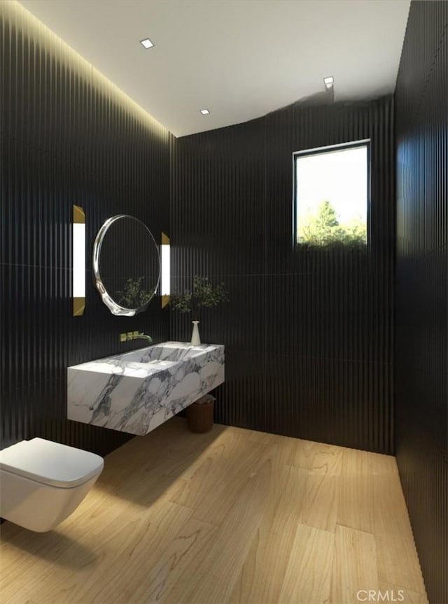 11464 Canton Dr, Studio City, CA 91604 - bathroom with wood finished floors and toilet