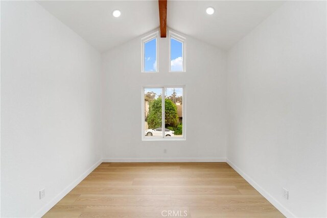 16247 Elza Dr, Hacienda Heights, CA 91745 - empty room featuring light wood-style flooring, baseboards, and recessed lighting