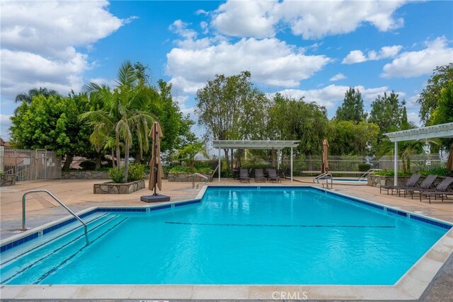 16247 Elza Dr, Hacienda Heights, CA 91745 - community pool featuring a pergola and a patio