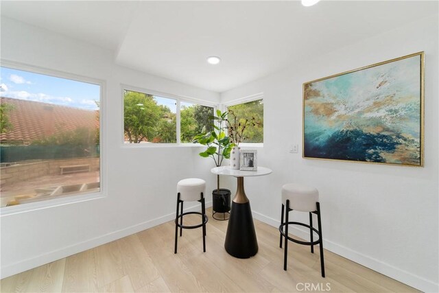 16247 Elza Dr, Hacienda Heights, CA 91745 - office space with baseboards, wood finished floors, and recessed lighting