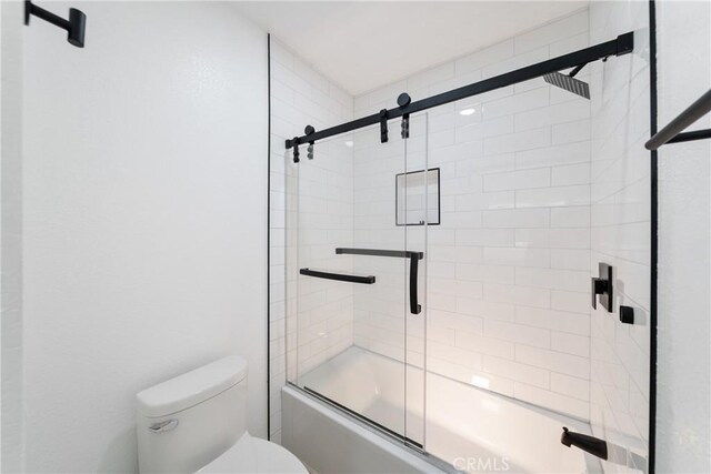 16247 Elza Dr, Hacienda Heights, CA 91745 - full bathroom featuring toilet and shower / bath combination with glass door