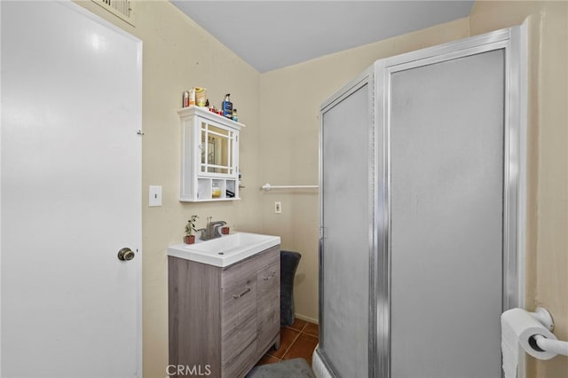 19518 Nancy Cir, Cerritos, CA 90703 - bathroom featuring vanity, a stall shower, and tile patterned flooring
