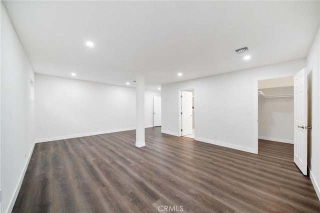 2545 Scenic Ridge Dr, Chino Hills, CA 91709 - basement with dark wood-style floors, recessed lighting, and baseboards