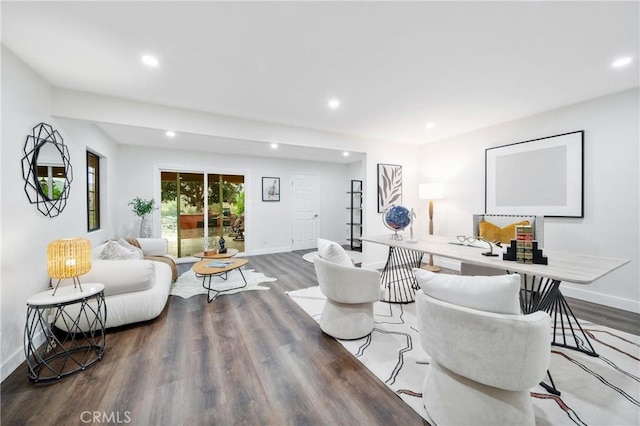 2545 Scenic Ridge Dr, Chino Hills, CA 91709 - living area with baseboards, wood finished floors, and recessed lighting