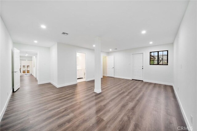 2545 Scenic Ridge Dr, Chino Hills, CA 91709 - unfurnished living room with recessed lighting, dark wood finished floors, and baseboards