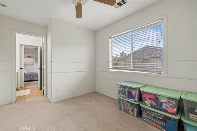 27625 Mariposa Ln, Castaic, CA 91384 - game room with carpet floors and a ceiling fan