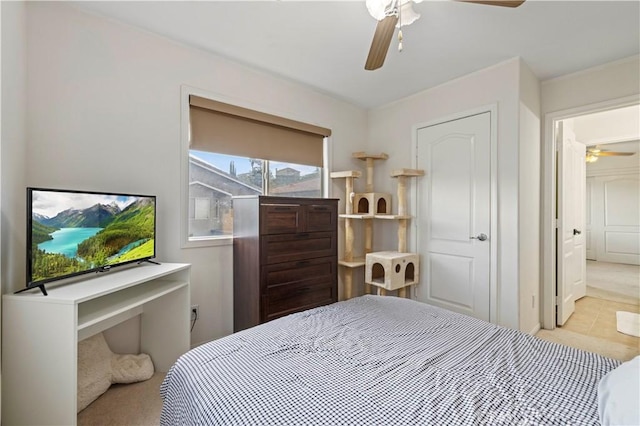 27625 Mariposa Ln, Castaic, CA 91384 - tiled bedroom with ceiling fan